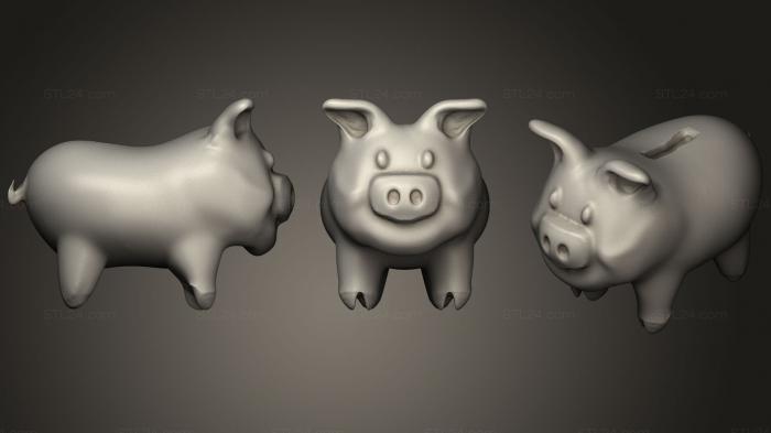 Animal figurines (Cute Little Pig 3, STKJ_0860) 3D models for cnc